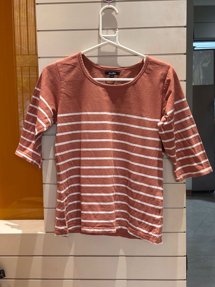 Striped 3/4 Sleeve Top