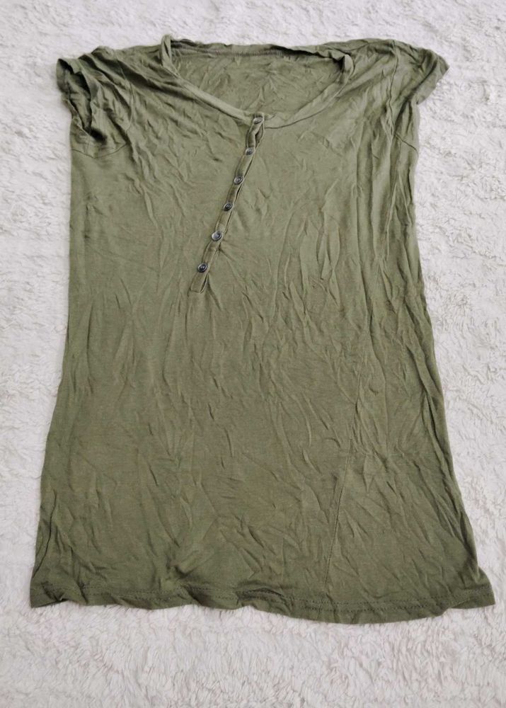 Olive Green Henley Tunic