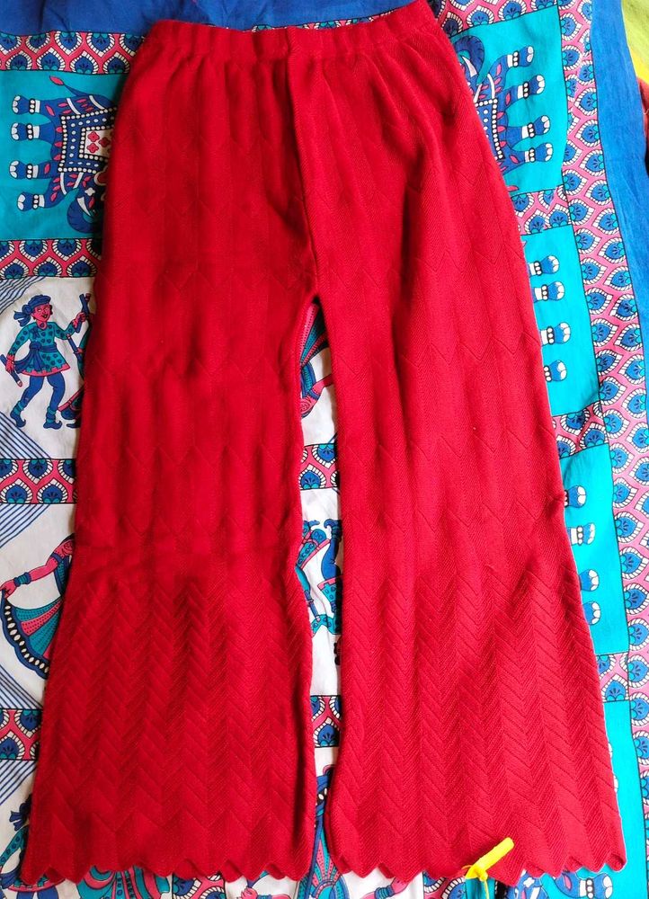 Red Bell Bottom Palazzo Pants
