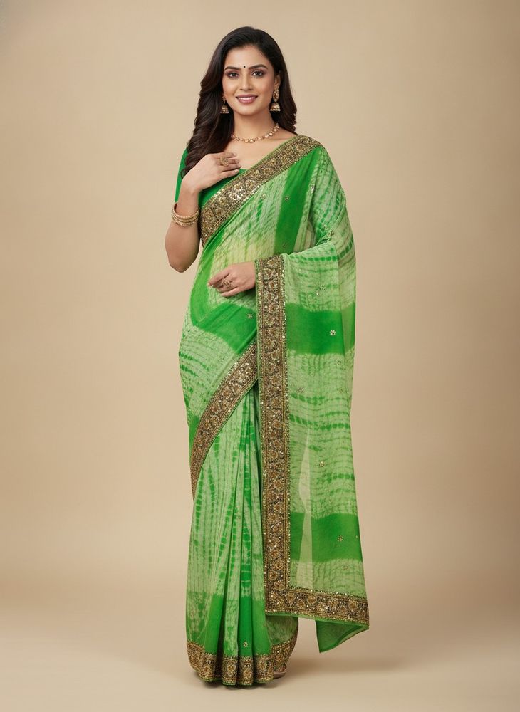 Saree with Embellished Border