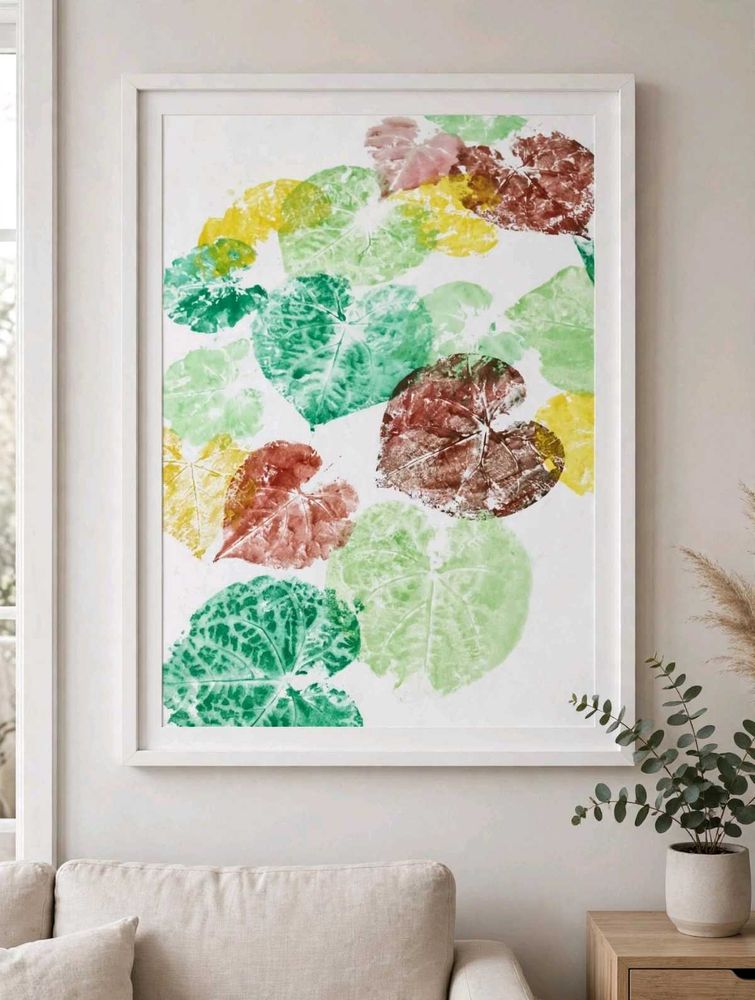 Vibrant Leaf Print Wall Art
