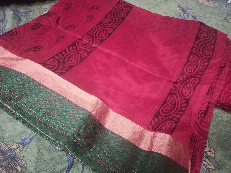 Cotton Saree Red