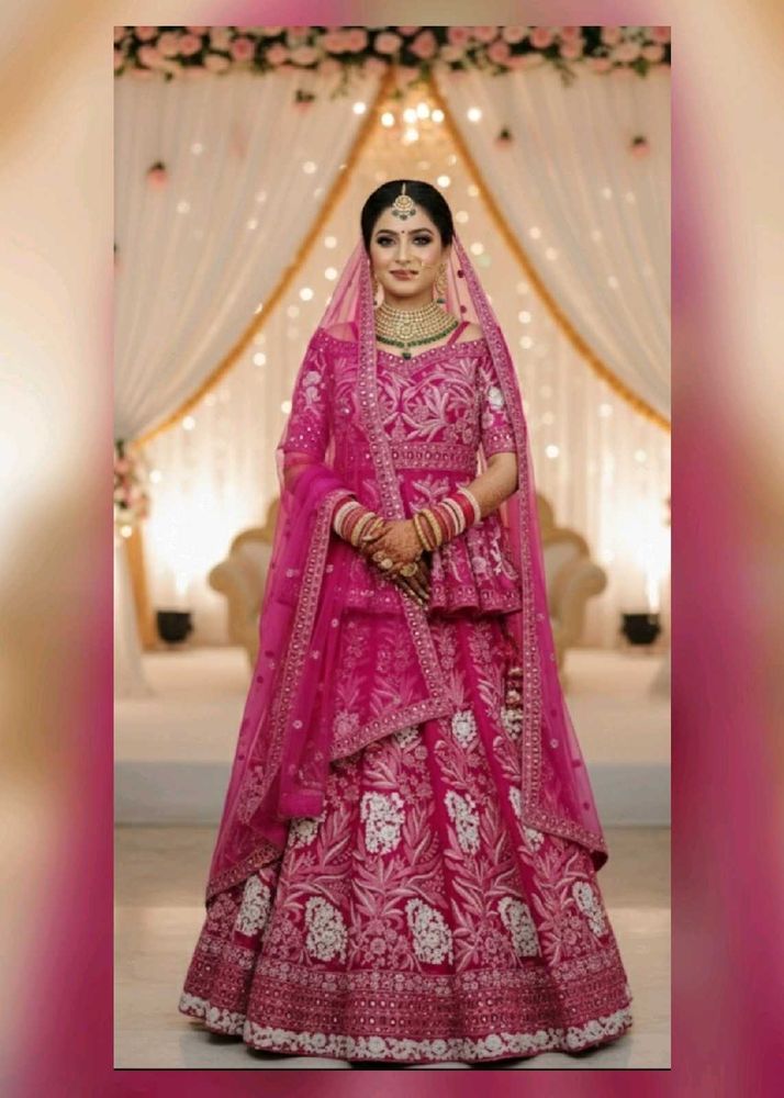 Hot Rani Pink Bridal Lehenga