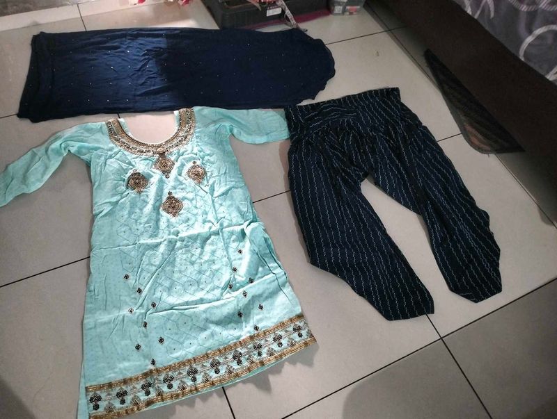 Light Blue Kurta Set with Dupatta