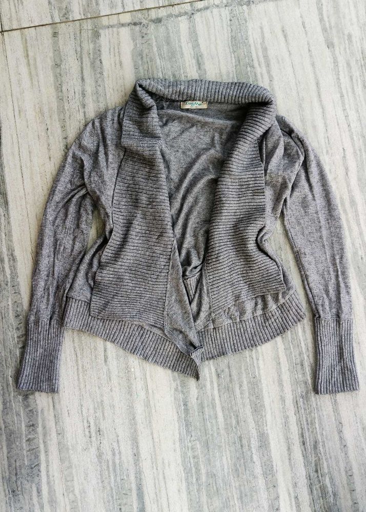 Gray Cardigan Sweater