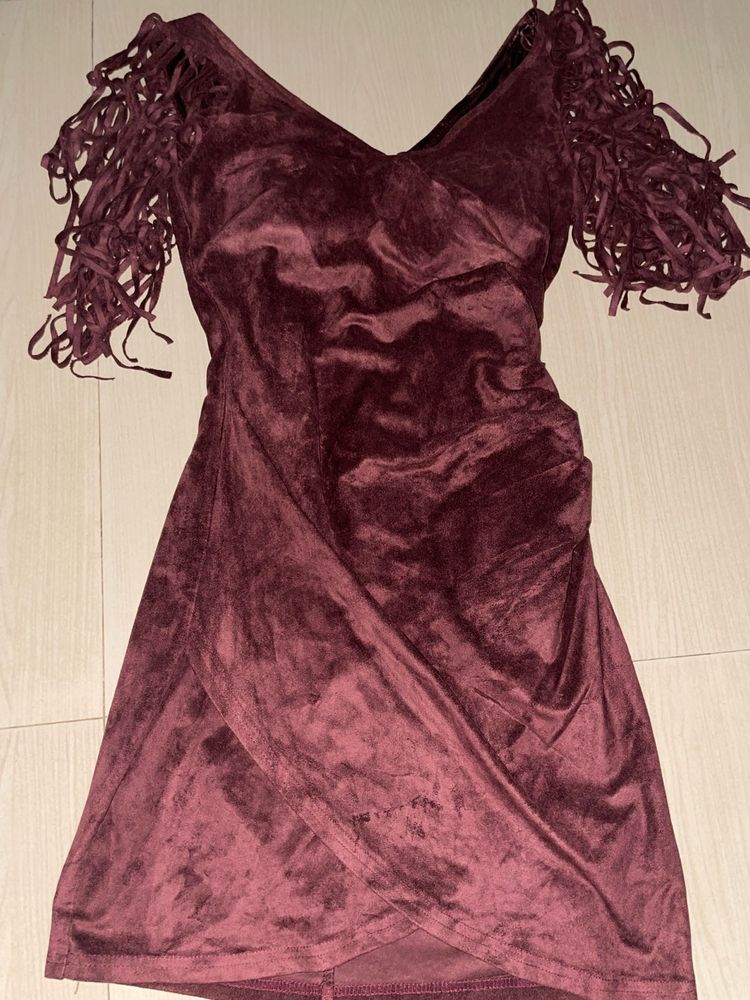 Velvet Fringe Dress