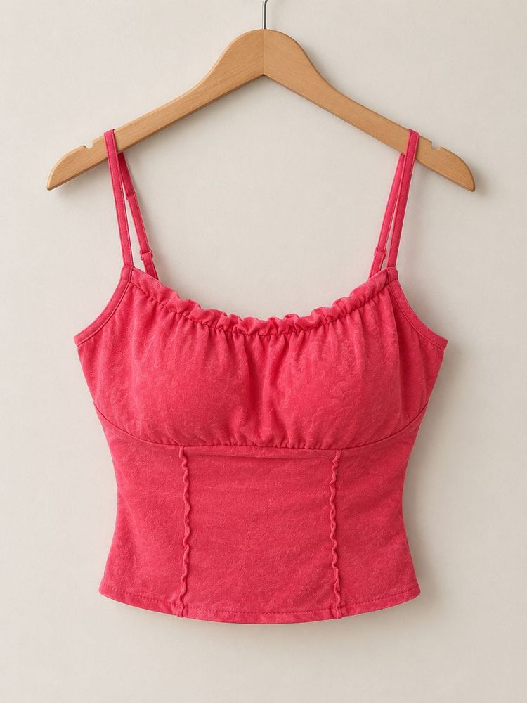 Pink Ruched Camisole Top