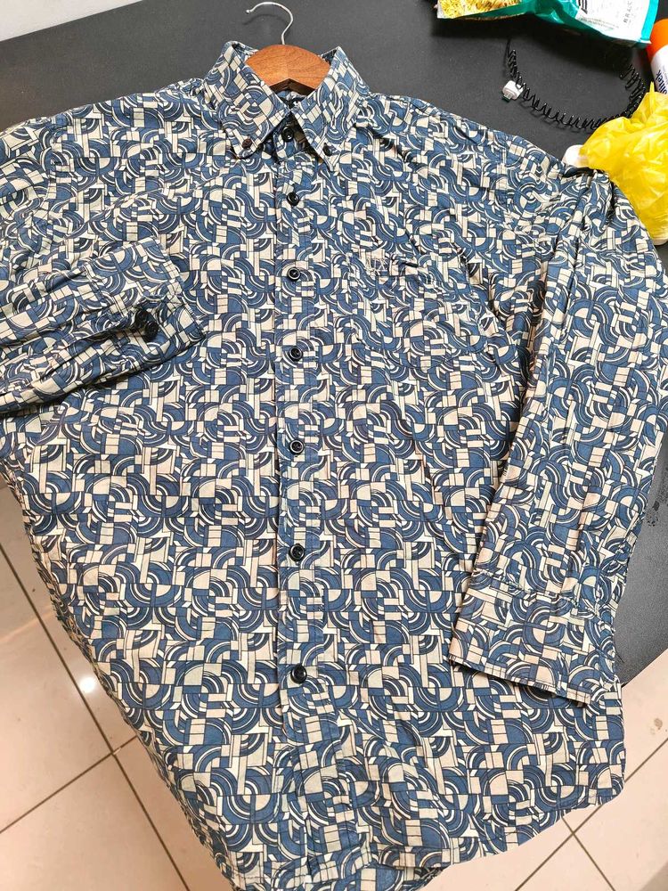 Patterned Long Sleeve Casual Shirt Size -M