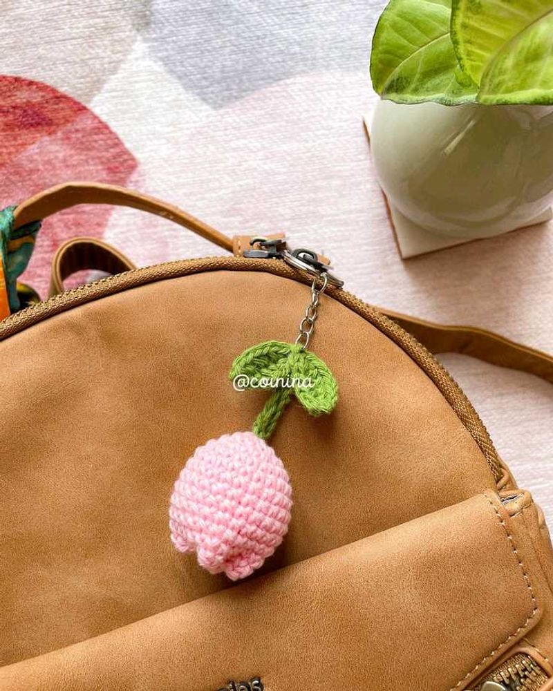 Crochet Tulip Keychain - Adorable!