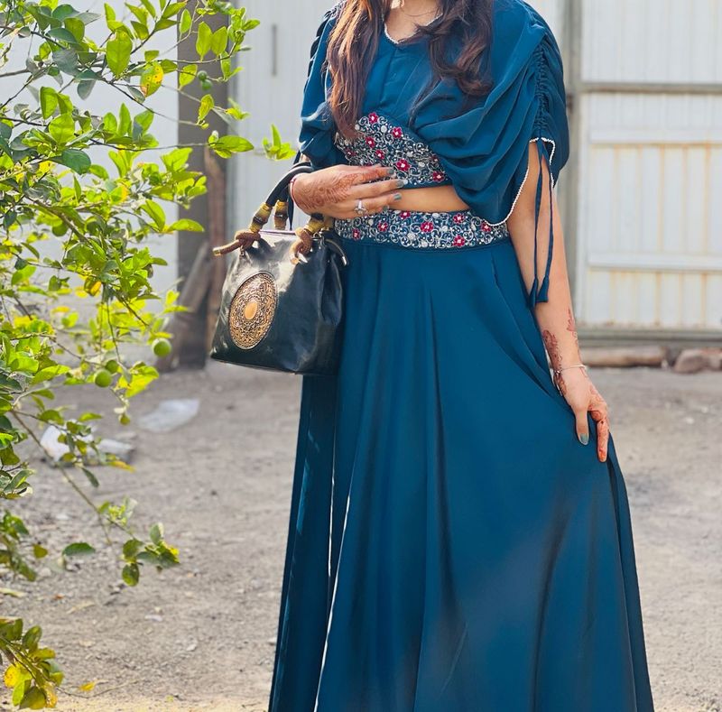 Elegant Teal Lehenga Choli Set