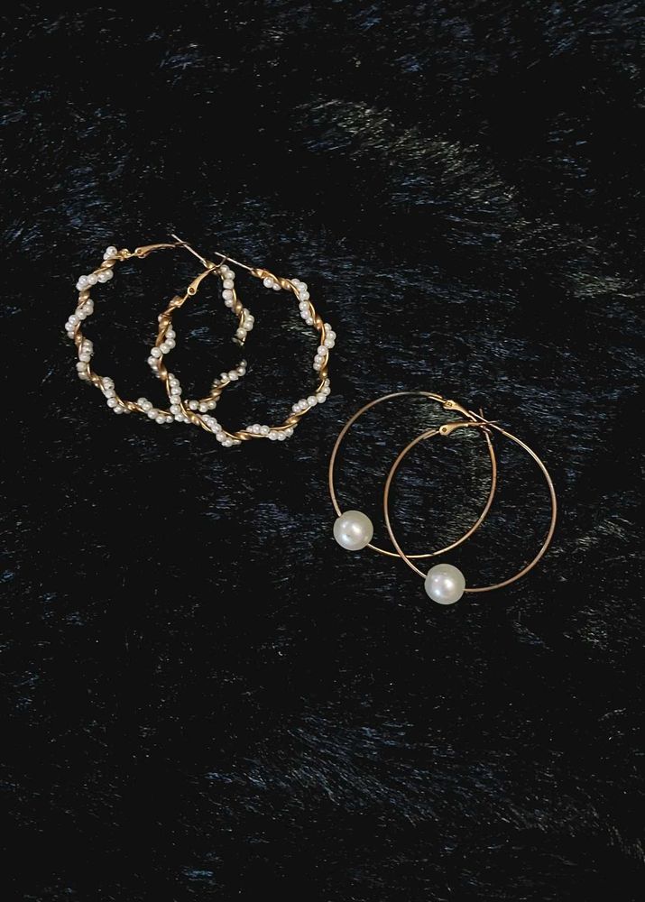 Chic Pearl Hoop Earrings Set