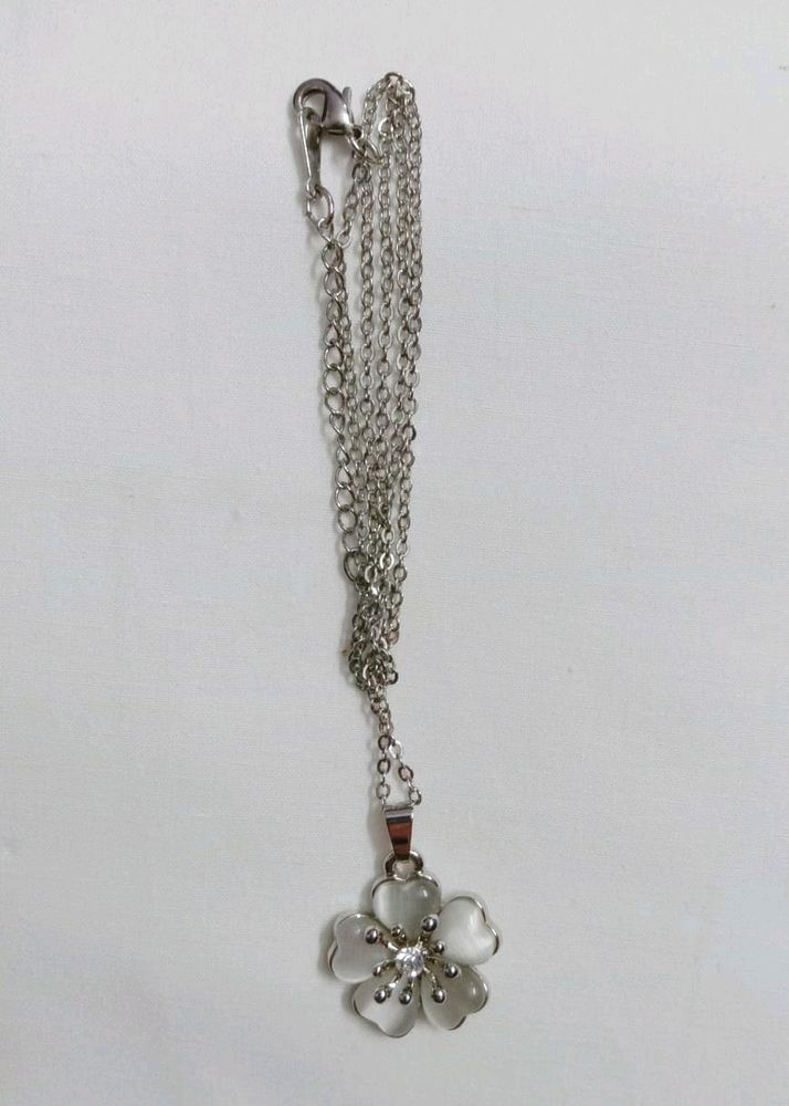 Girl's Crystal Rhinestone Flower Pendant Chain
