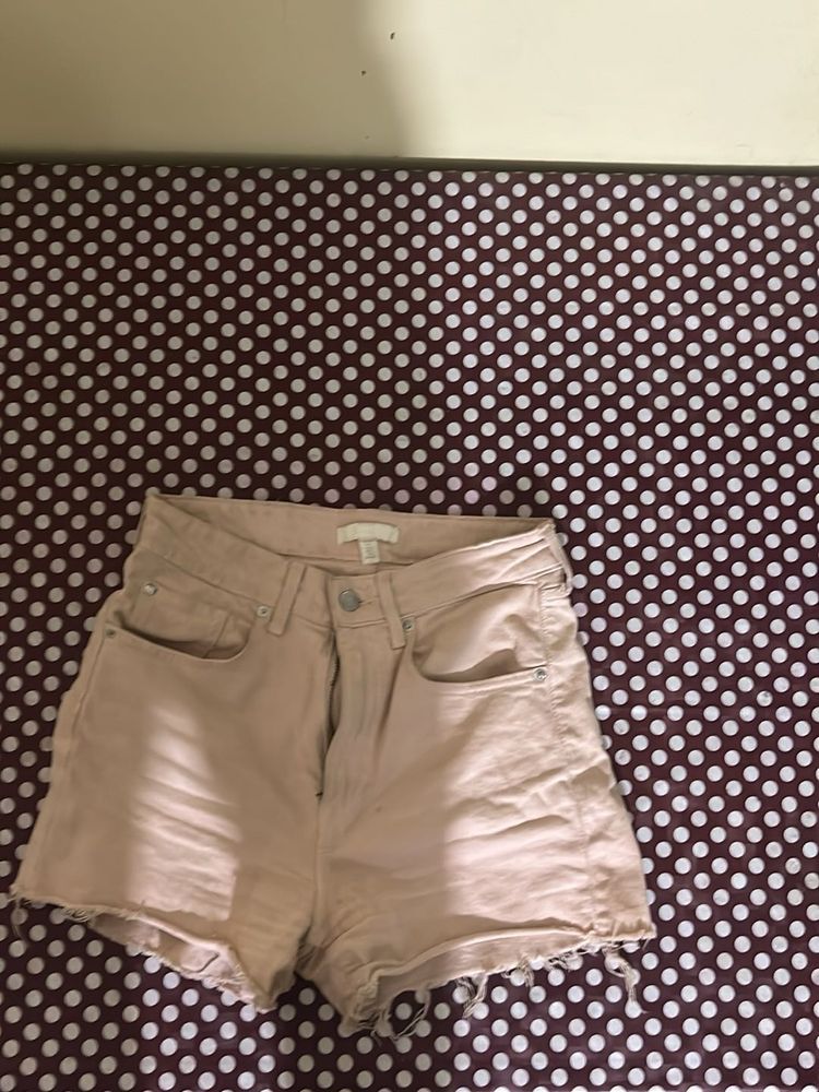 Light Pink Denim Shorts