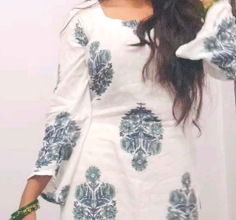 Elegant White Printed Kurta