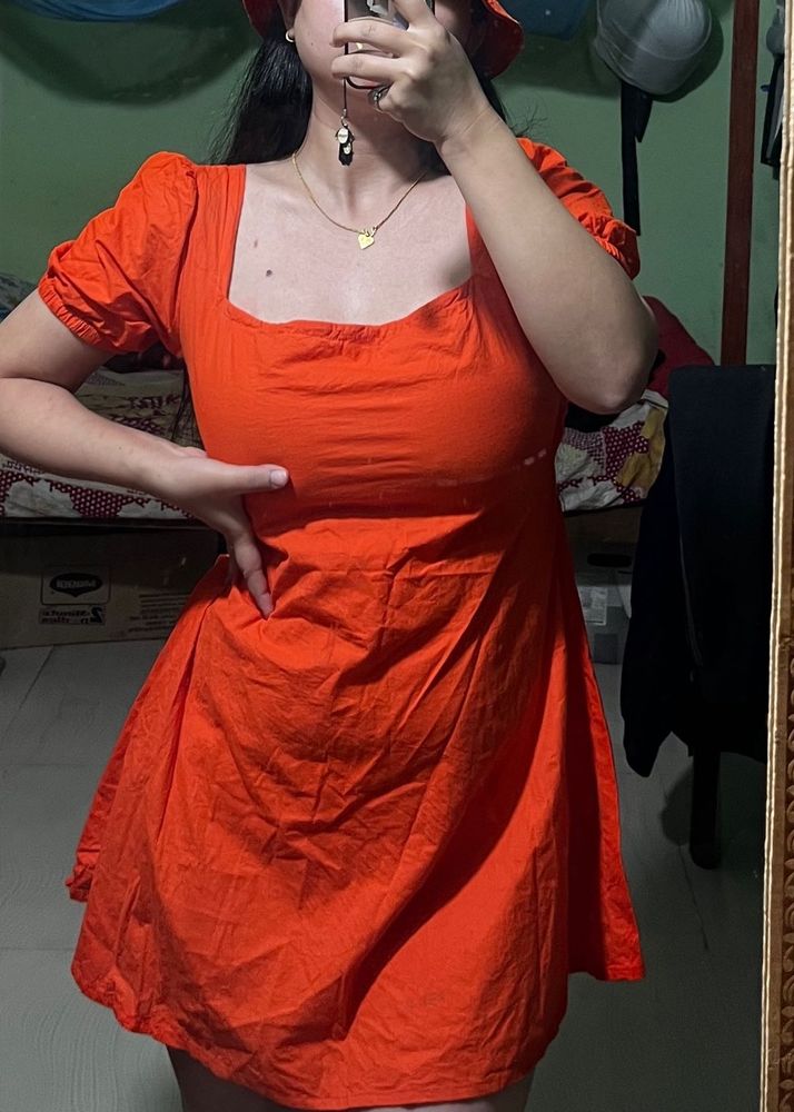 Vibrant Orange Mini Dress
