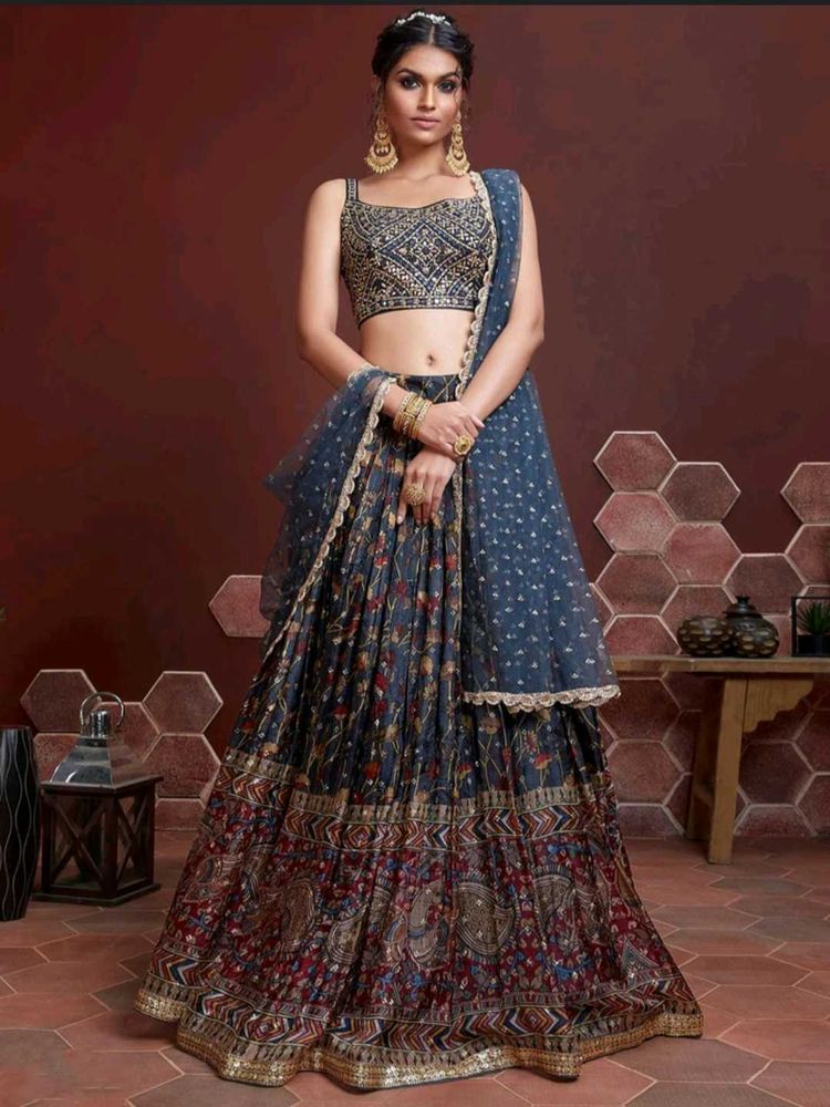 Blue Wedding Lehenga