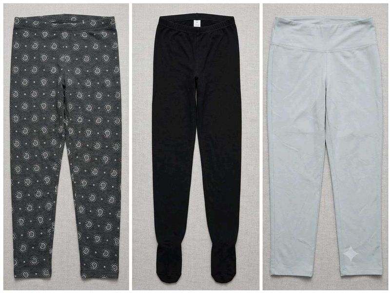 Womens Printed &amp; Solid Leggings 3 Pack