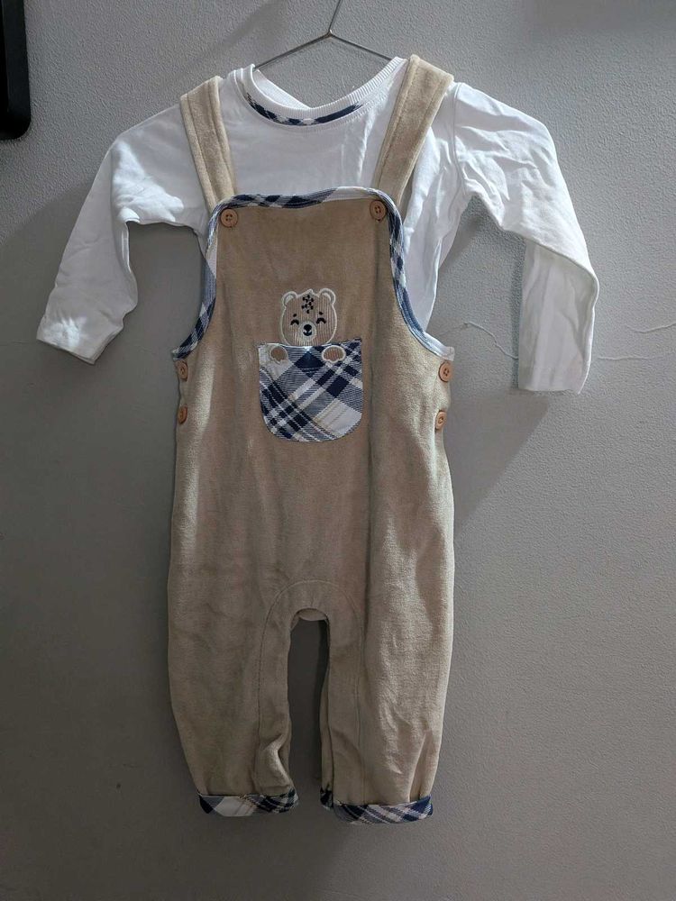 Cute Baby Overalls with Bear Design