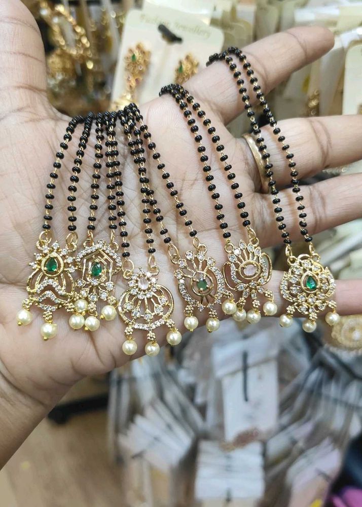 Designer Black Bead Mangalsutra Set