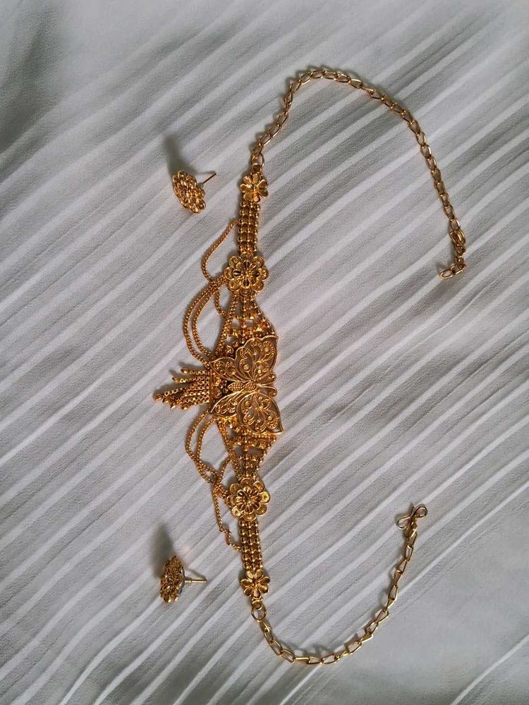 Gold-Plated Indian Bridal Hand Harness