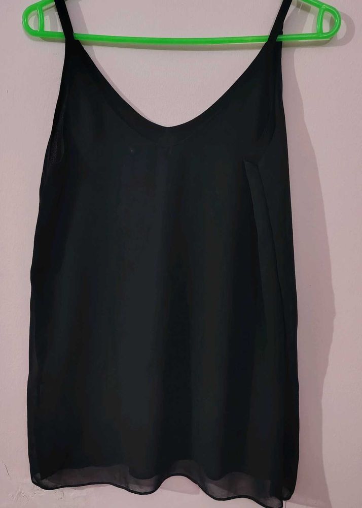 Chic Black Spaghetti Strap Top