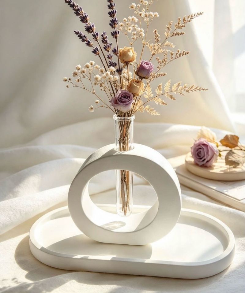 Test tube vase with tray