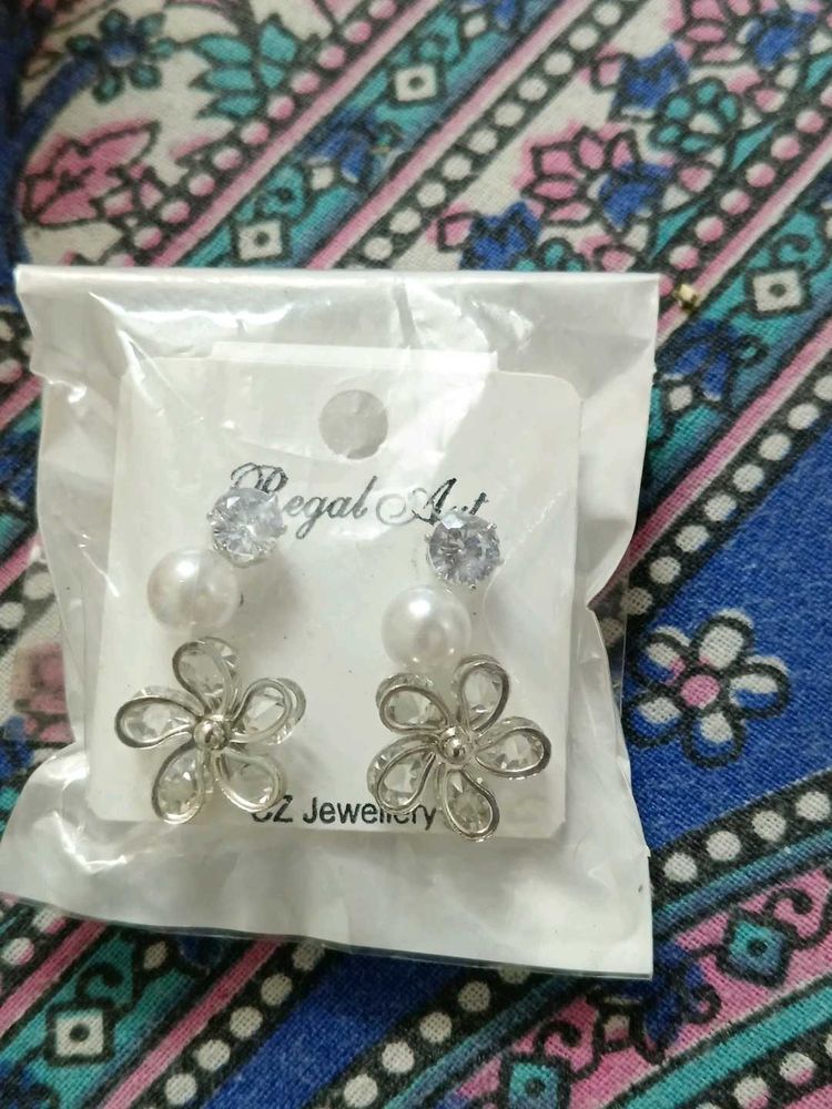 Sparkling Flower Pearl Earrings