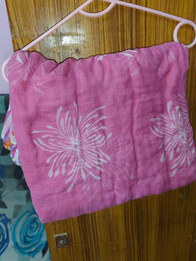 Pink Floral Dupatta Scarf