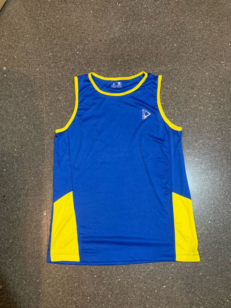 Blue &amp; Yellow Athletic Tank Top