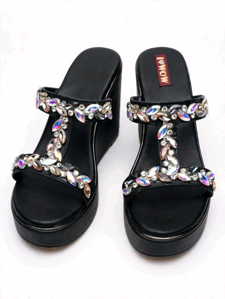 Sparkling Wedge Sandals
