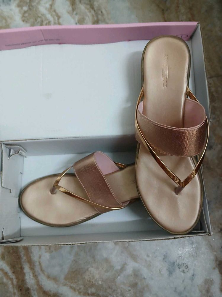 Rose Gold Flat Sandals