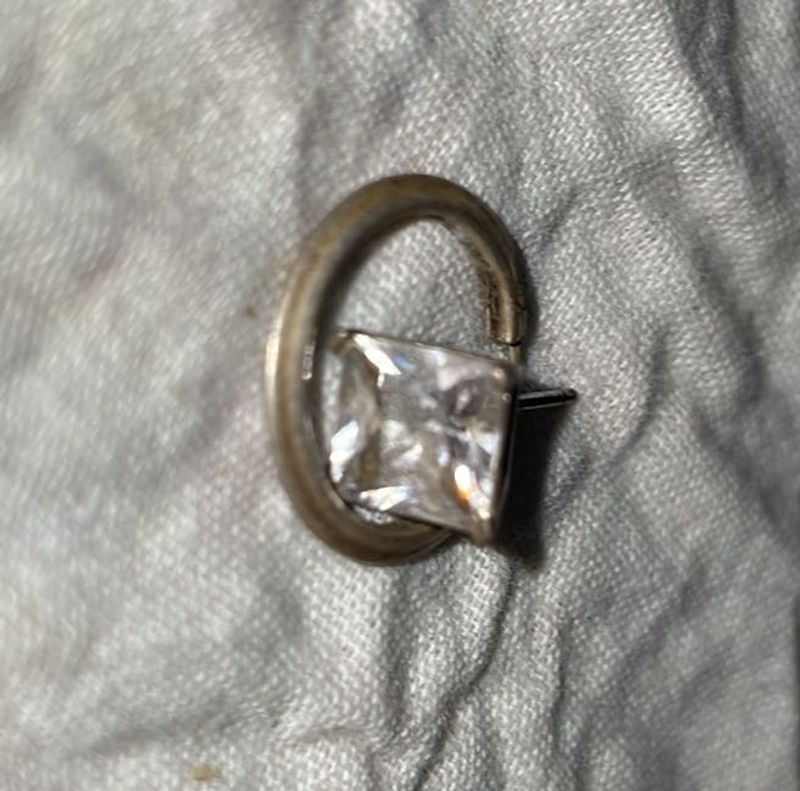 Sparkling Gemstone Hoop Earring