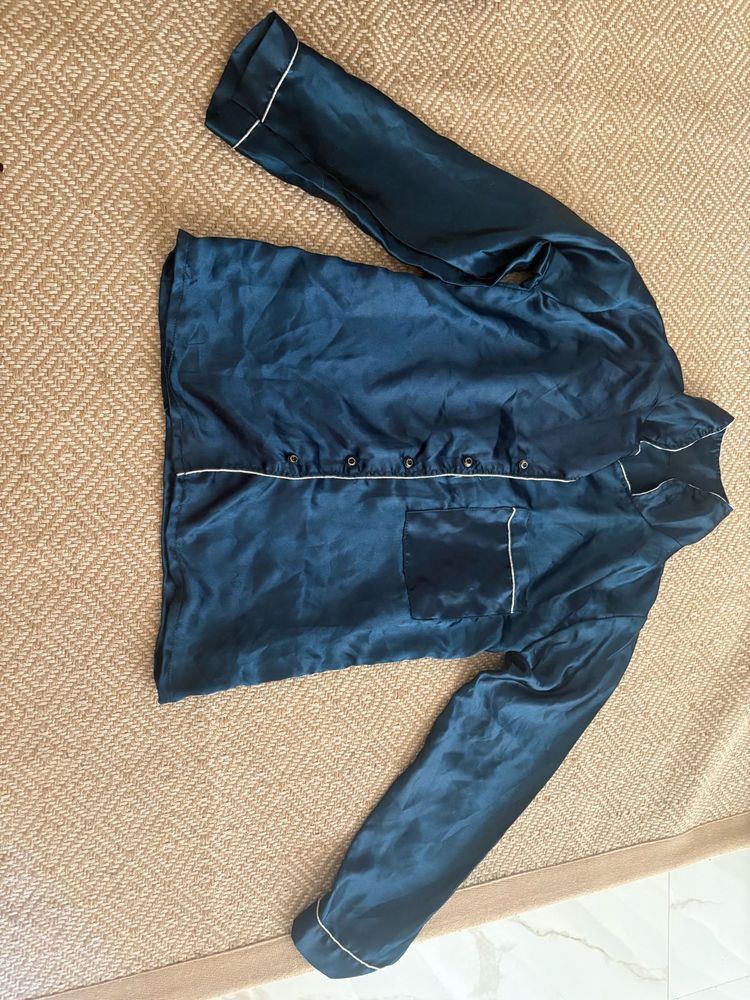 Satin Sleep Nightsuit - Blue