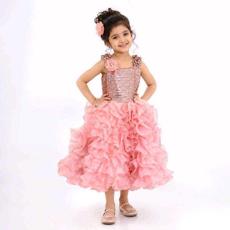 Sparkling Pink Ruffle Dress💃 n girls shoes in com