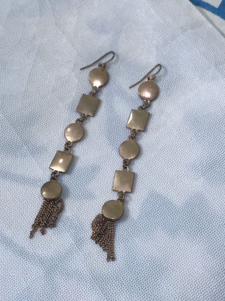 Geometric Tassel Drop Earrings