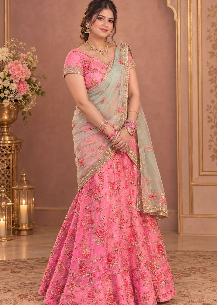 Pink Elegant Lengha And Dupatta