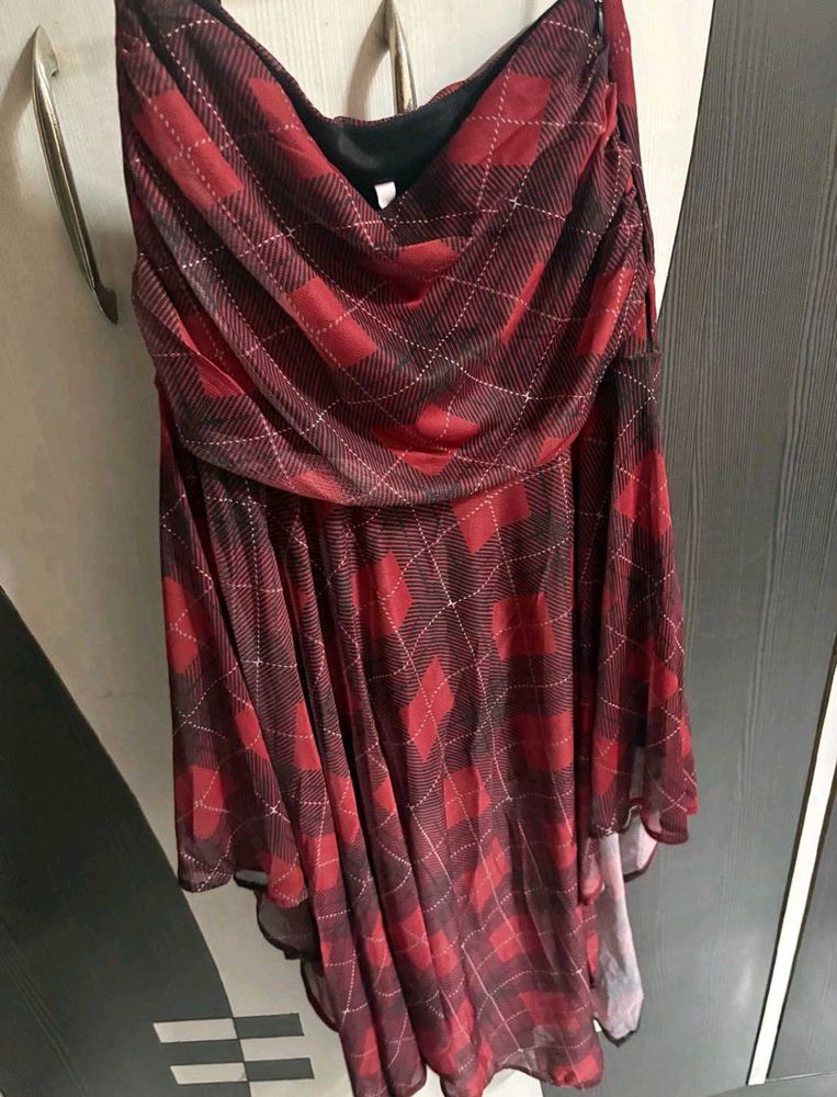 Chic Plaid Print Flowy skirt