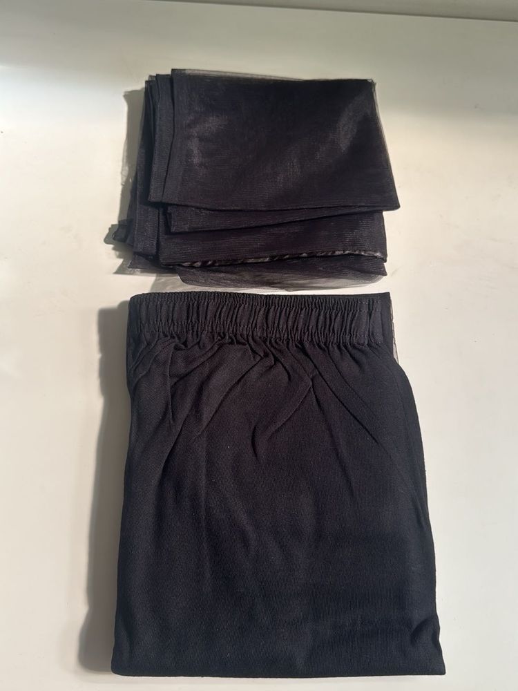 Black Leggings with Net Dupatta