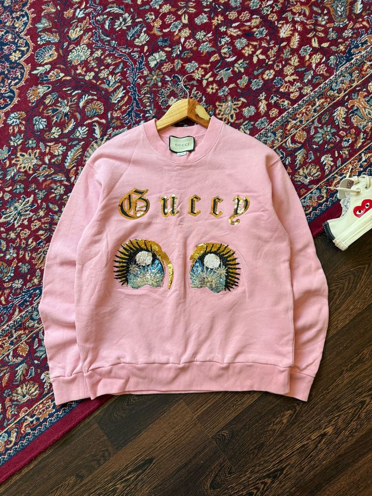 Gucci Pink Sequin Eye Sweatshirt