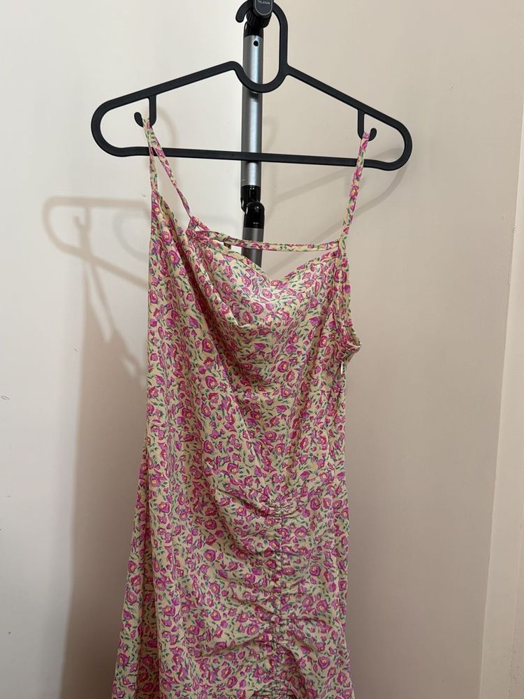 Floral Ruched Slip Dress