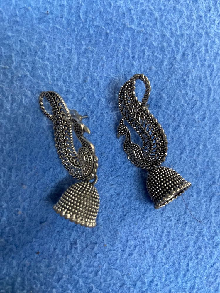 Peacock Design Jhumka Earrings