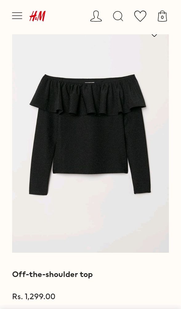 H&amp;M glitter off shoulder top