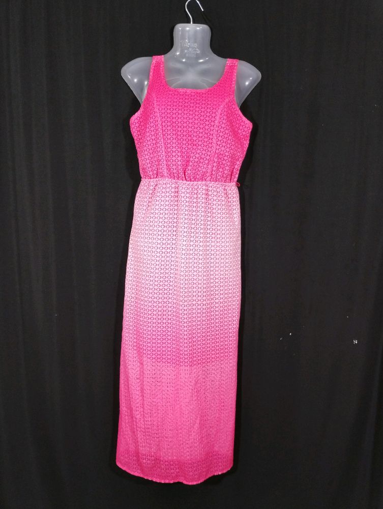 Paper Doll Pink With White Faded Double Shaded Sleeveless Dress (Women)