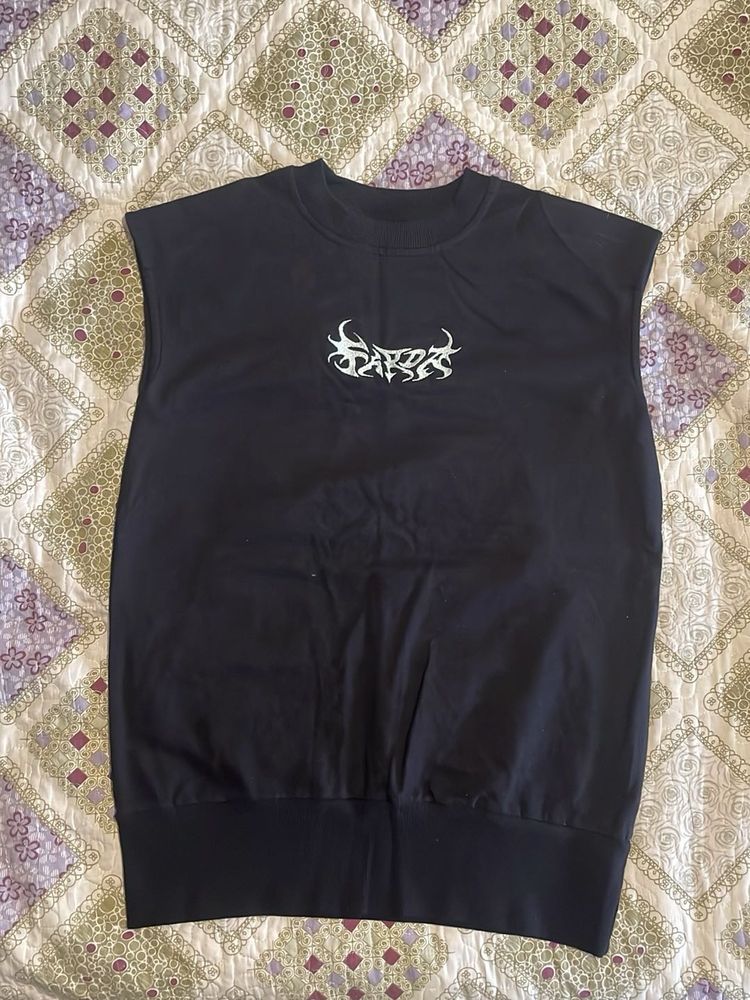 Sleeveless Streetwear Black Vest