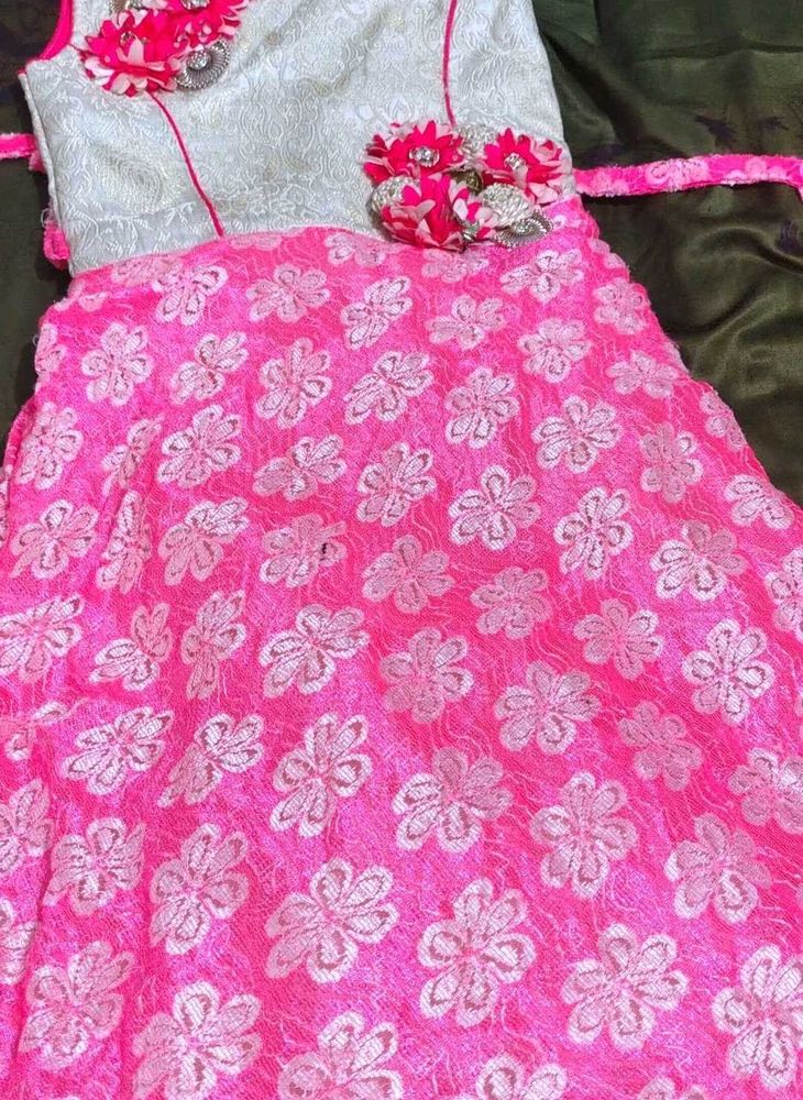 Beautiful Pink Floral Lehenga Choli Set