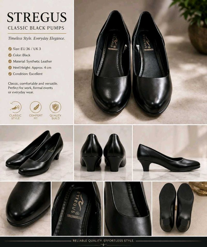 Stregus Classic Black Pumps - Size 39