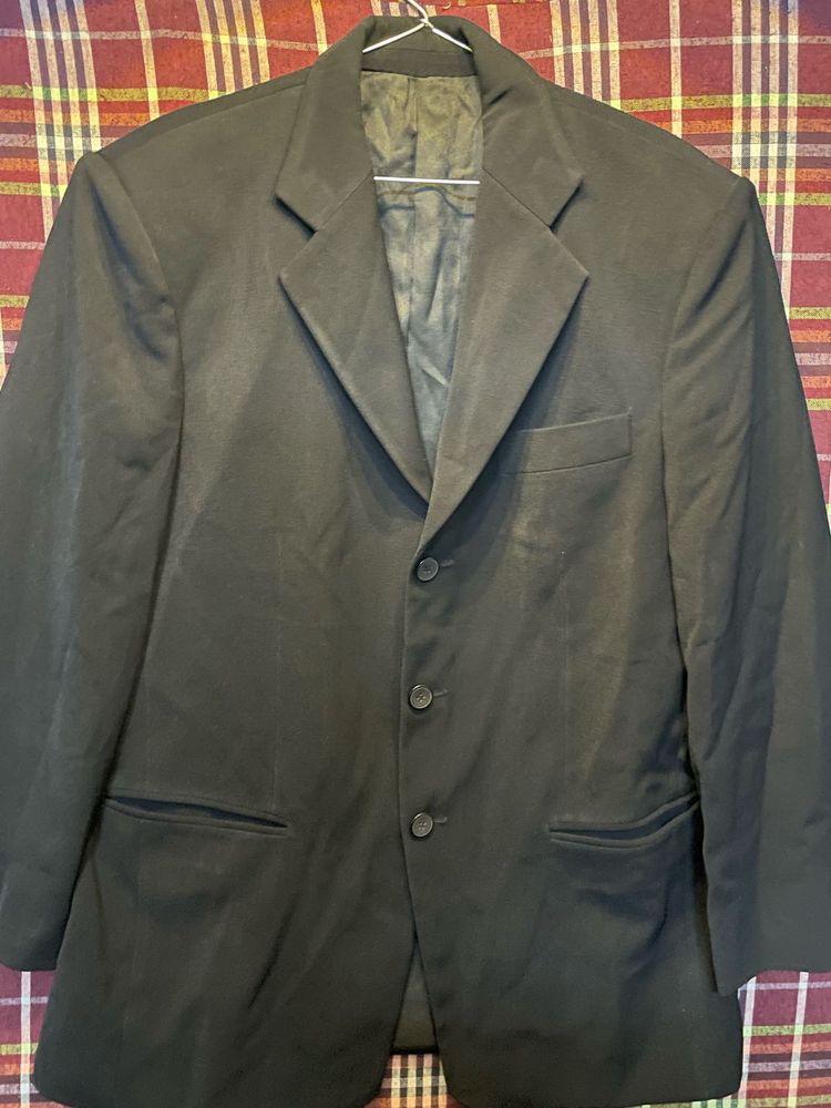 Vintage Jet Black Formal Blazer - Statement Piece