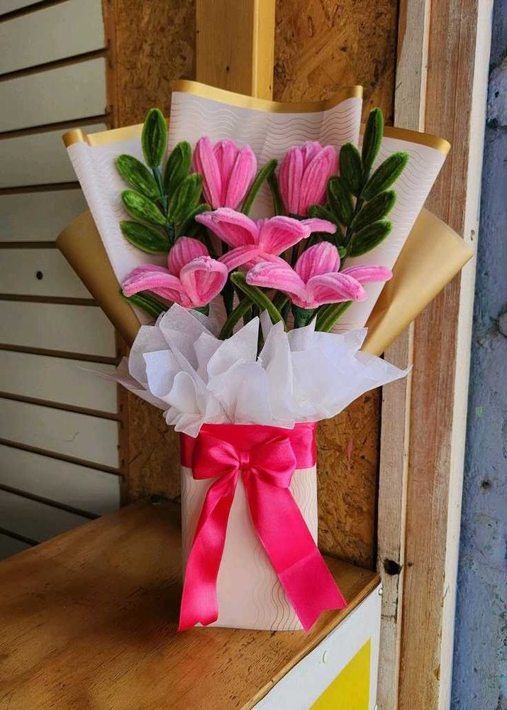 Beautiful Handmade Pink Flower Bouquet