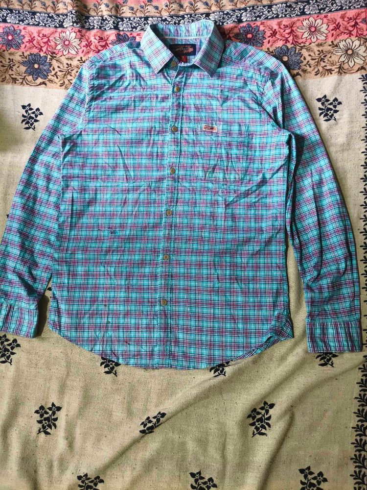 US polo blue checked shirt