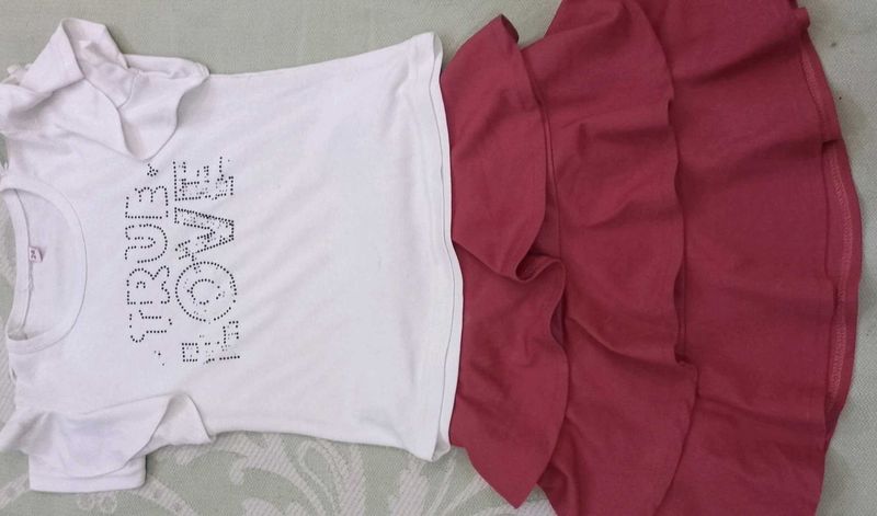 Girls  Top And Skirt